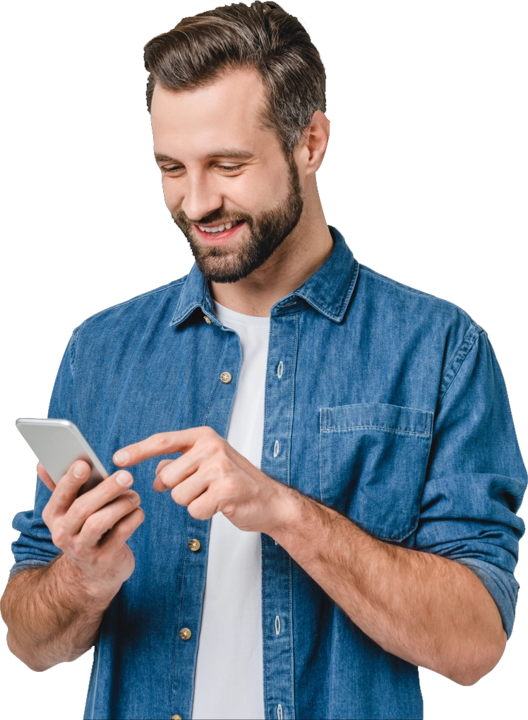 Customer checking their loan approval on their phone